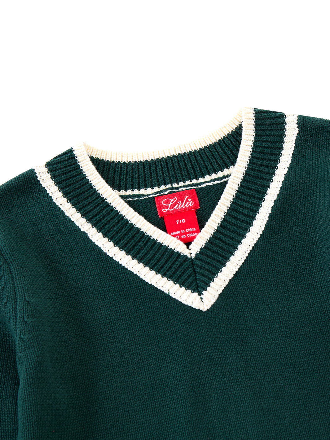 Emblem Combo Stripe Sweater - Forest Green