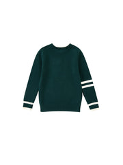 Emblem Shoulder Buttons Sweater - Forest Green