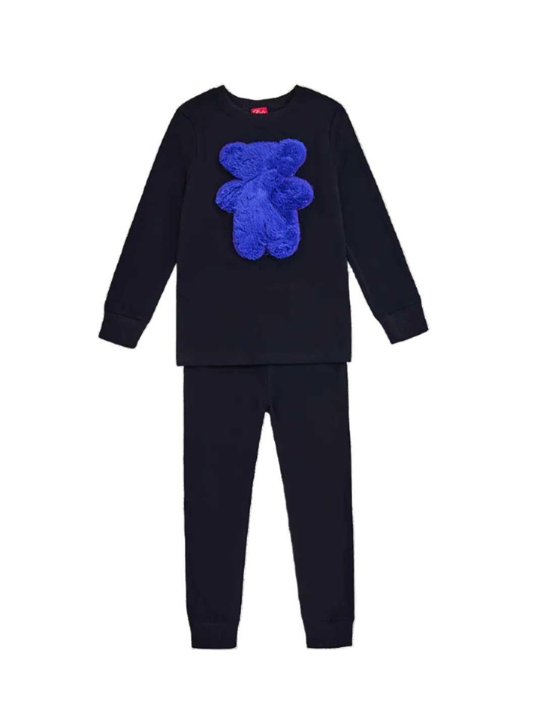 Fur Bear Pajamas - Black/Royal Blue