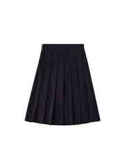 Brushed Pleated Skirt - Black