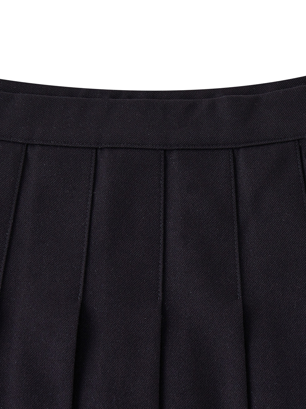 Brushed Pleated Skirt - Black