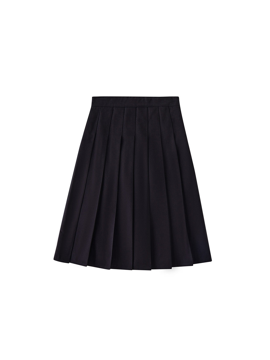 Brushed Pleated Skirt - Black