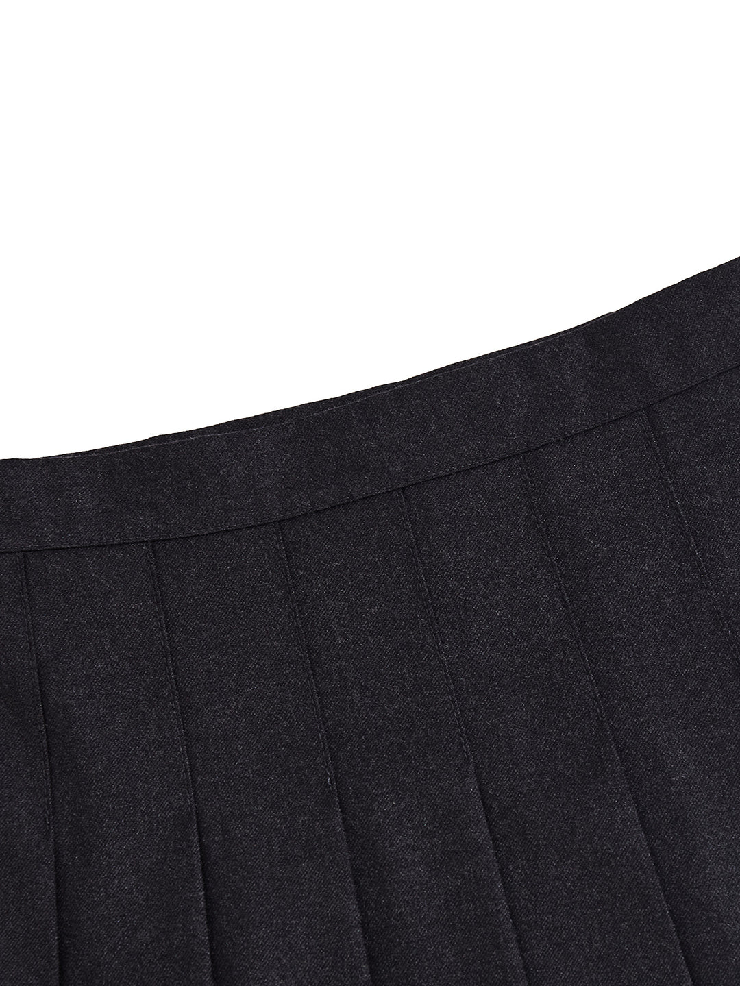 Brushed Pleated Skirt - Charcoal