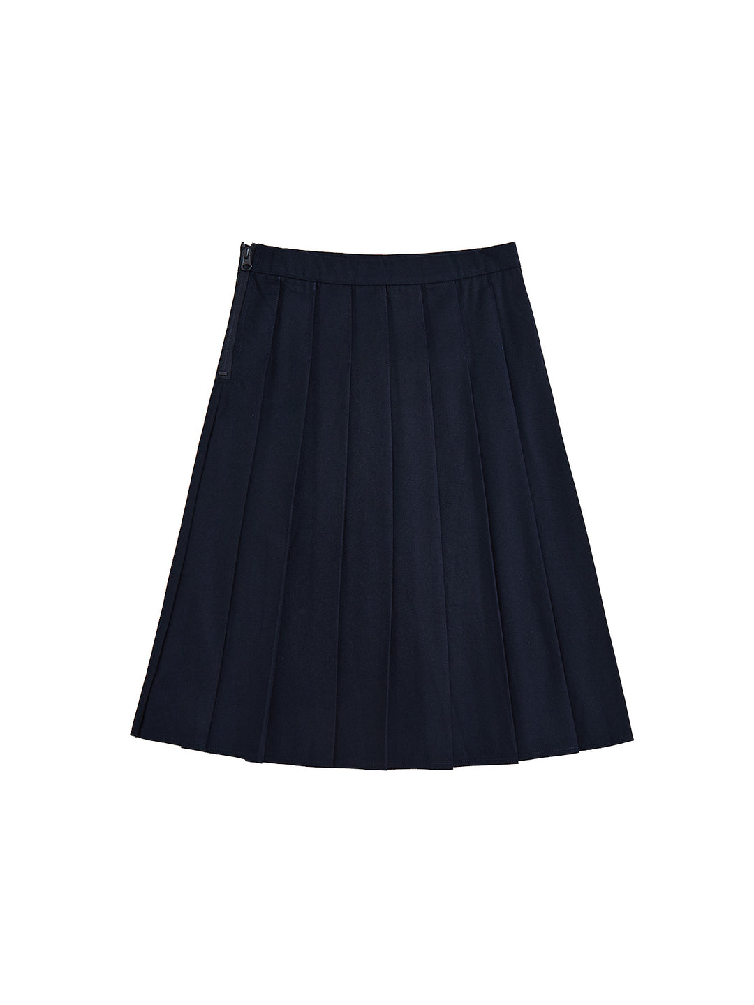 Brushed Pleated Skirt - Navy