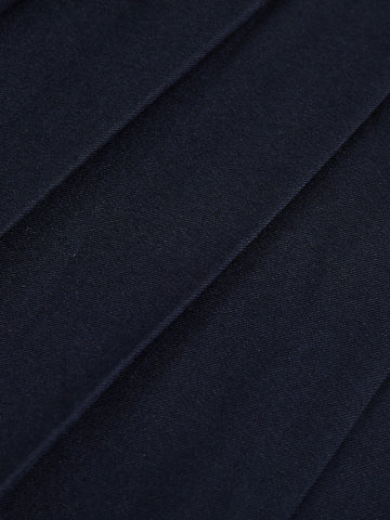 Brushed Pleated Skirt - Navy