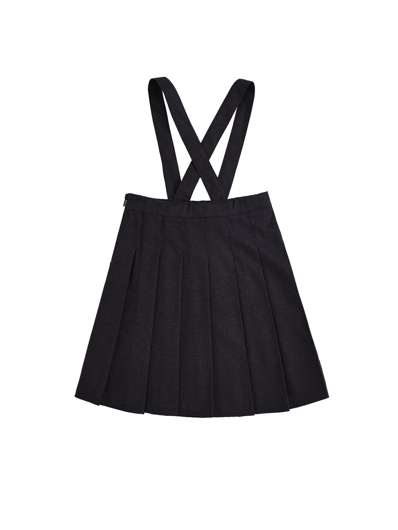 Brushed Pleated Suspenders Skirt Charcoal Lulu Kids Clothing