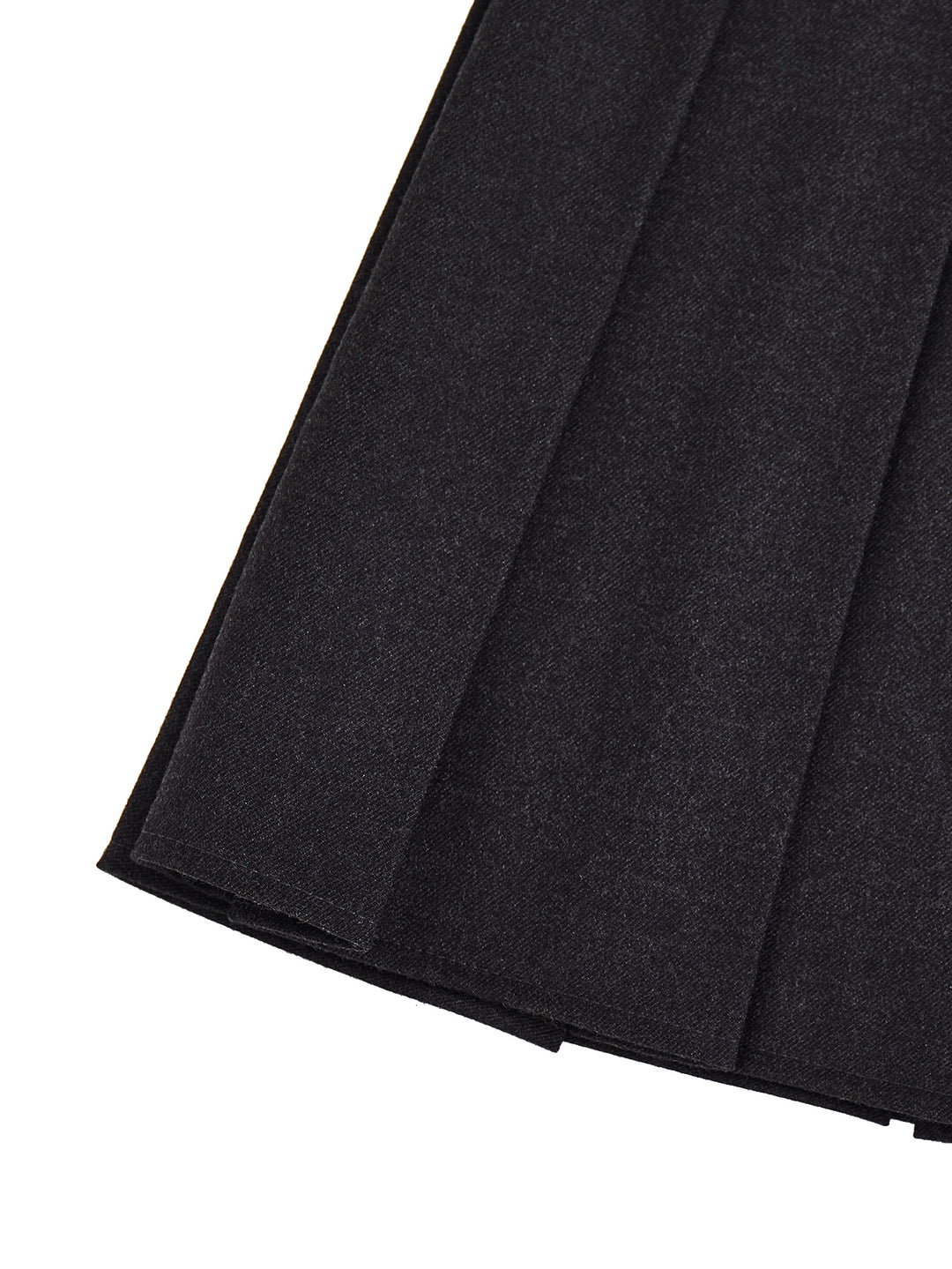 Brushed Pleated Suspenders Skirt - Charcoal