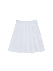 Brushed Pleated Skirt - Off White