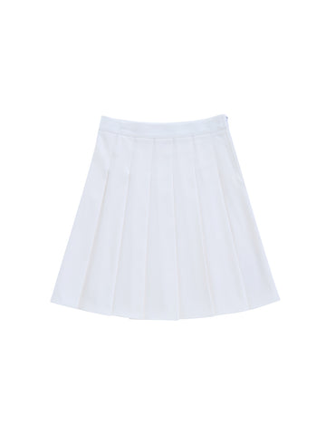 Brushed Pleated Skirt - Off White