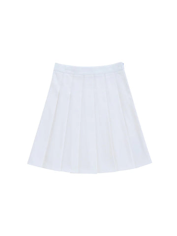 Brushed Pleated Skirt - Off White