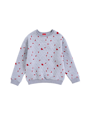 All Over Bird Printed Sweat Top