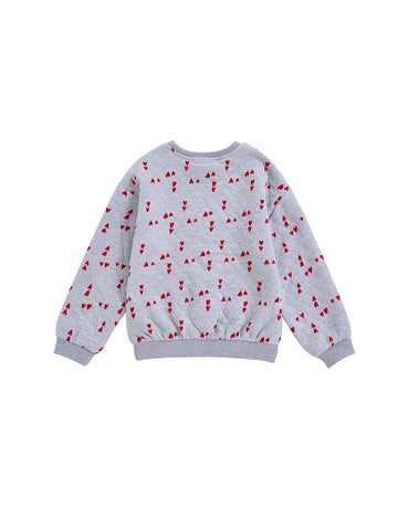 All Over Heart Printed Sweat Top