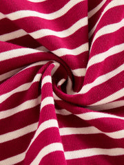 Striped Sweat Top - Raspberry/White