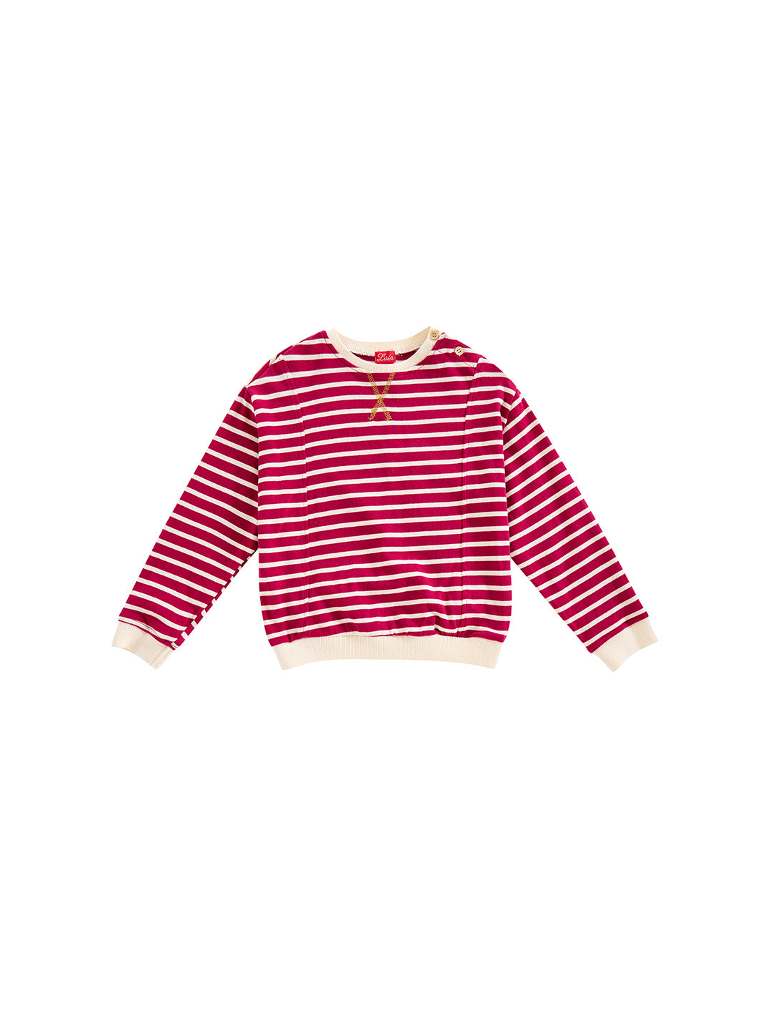 Striped Sweat Top - Raspberry/White