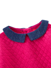 Quilted Combo Collar Top