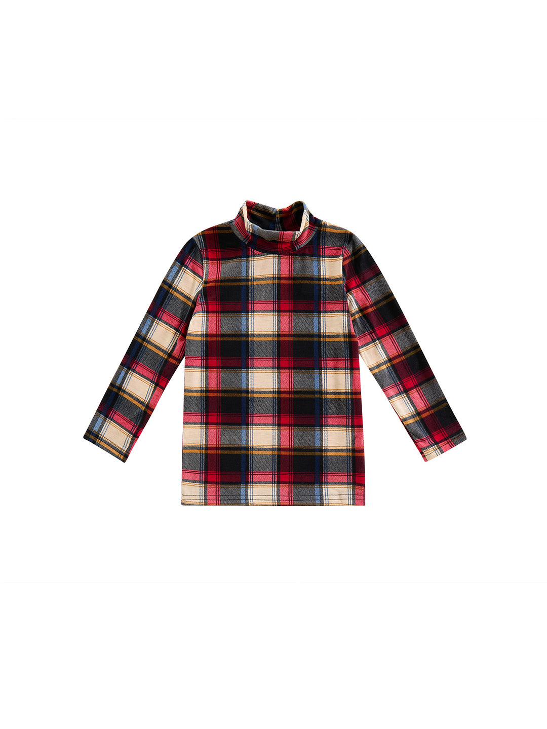 Plaid Mock Neck T-shirt