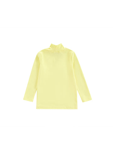 Solid Mock Neck T-shirt - Baby Yellow