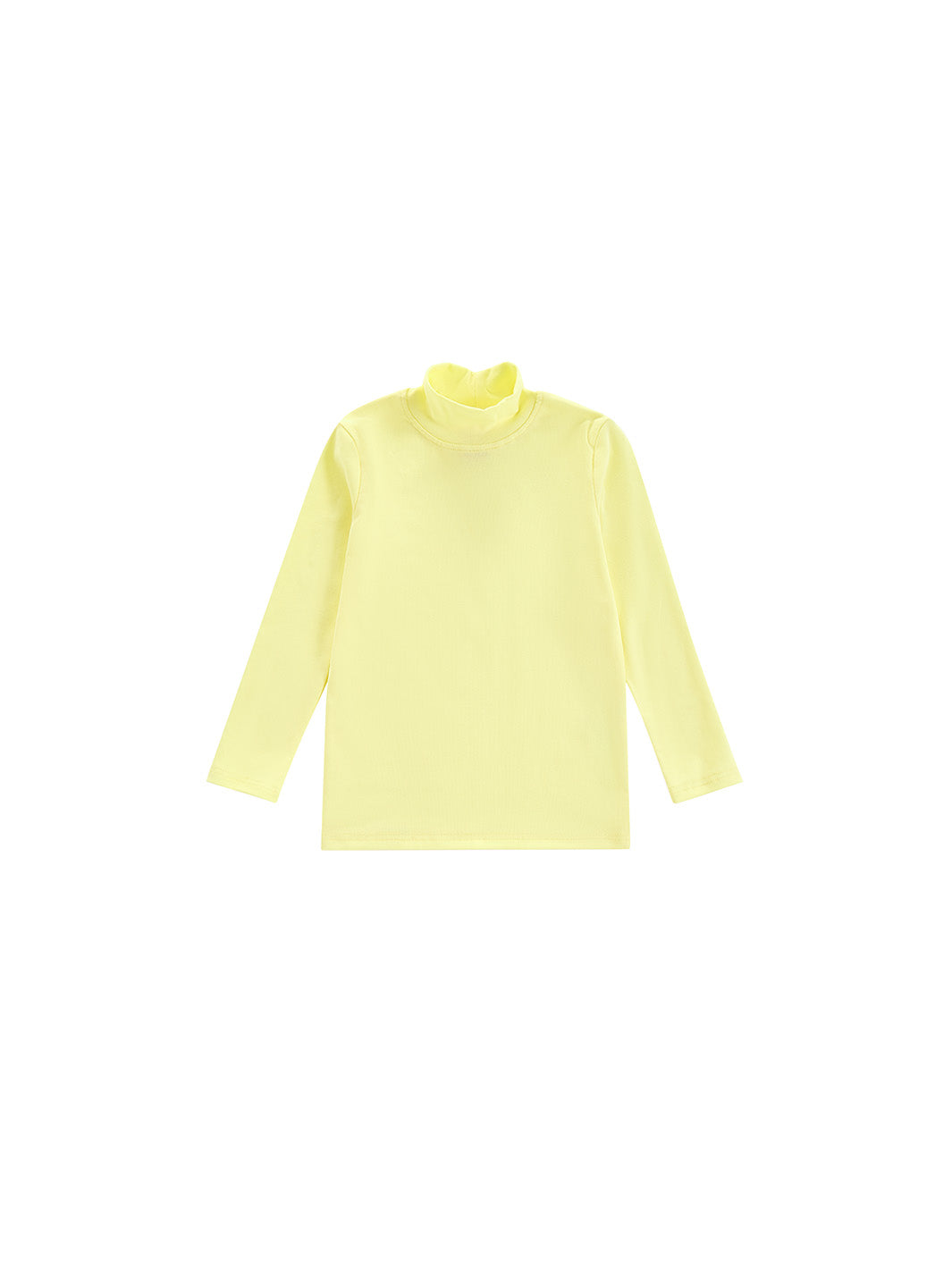 Solid Mock Neck T-shirt - Baby Yellow