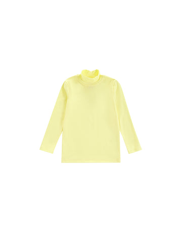 Solid Mock Neck T-shirt - Baby Yellow