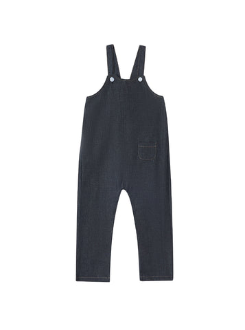 Denim Topstitched Overall - Black