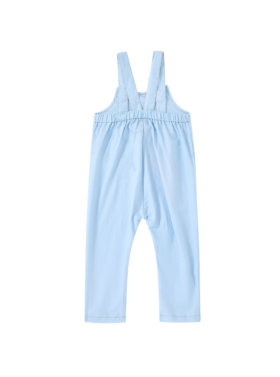 Denim Topstitched Overall - Pale Blue