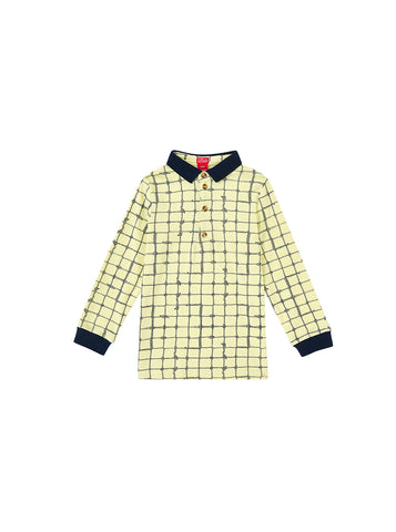 Nautical Print Polo - Baby Yellow