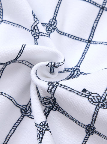 Nautical Print Polo - White