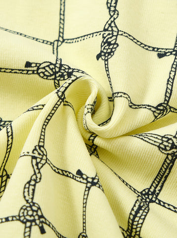 Nautical Print Top - Baby Yellow