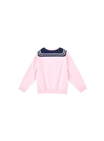 Sailor Print Top - Blush Pink