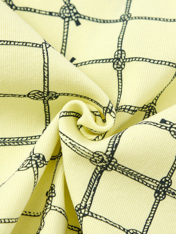 Nautical Print Short Sleeve T-shirt - Baby Yellow