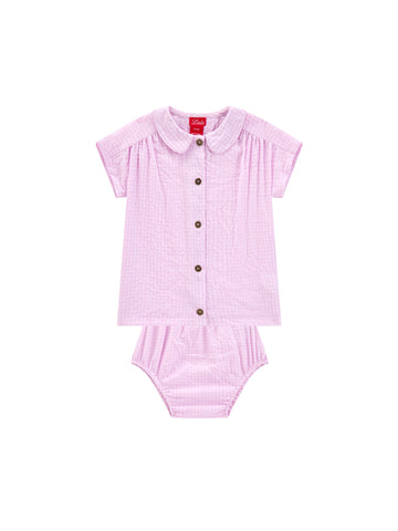 Baby Gingham Collar Set