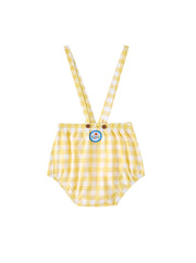 Gingham Patch Romper - Yellow