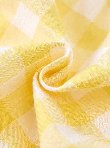 Gingham Patch Romper - Yellow