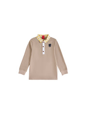 Gingham Collar Polo - Beige