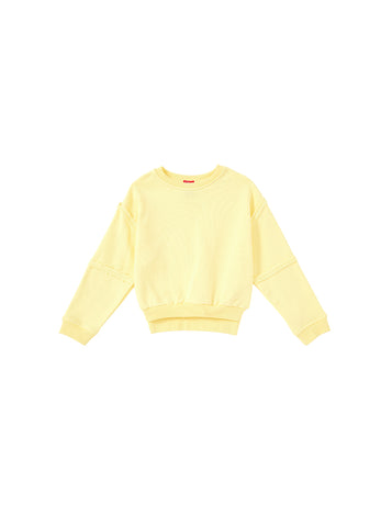 Raw Edge Crop Length Top -Yellow