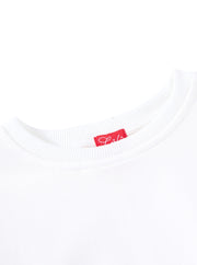 Raw Edge Crop Length Top - White