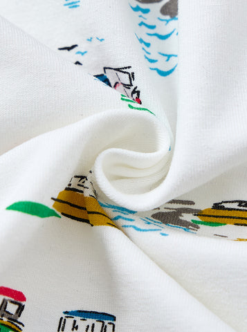 Boat Print Jumper - White