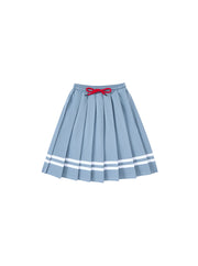 Pleated Double Stripe Skirt