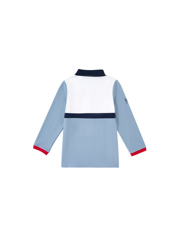 Color Block Long Sleeve Polo