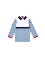 Color Block Long Sleeve Polo