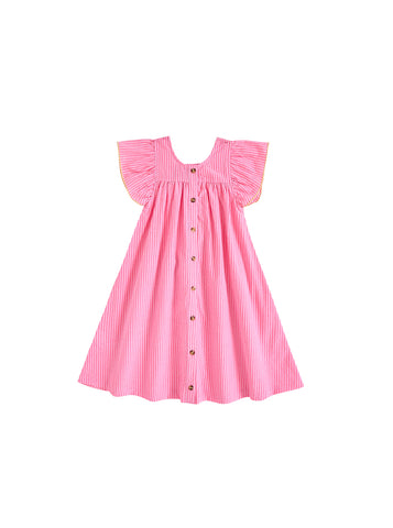 Striped Ruffle Jumper - Pink