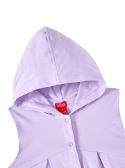 Hood Buttons Jumper - Lilac