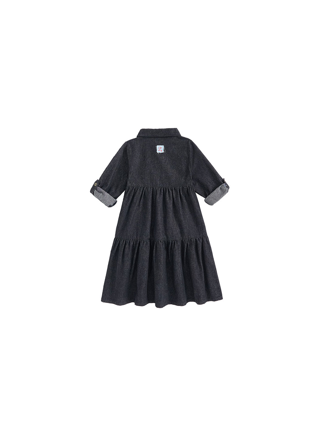 Denim Trim Dress - Black Denim