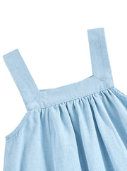 Denim Trim Jumper - Pale Blue Denim