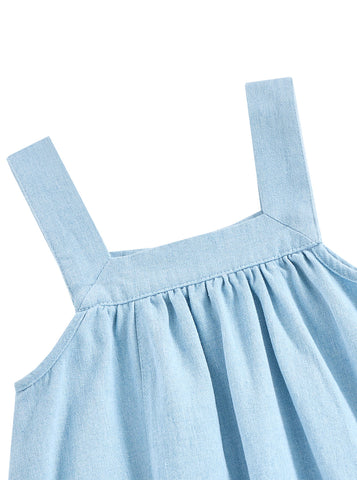 Denim Trim Jumper - Pale Blue Denim
