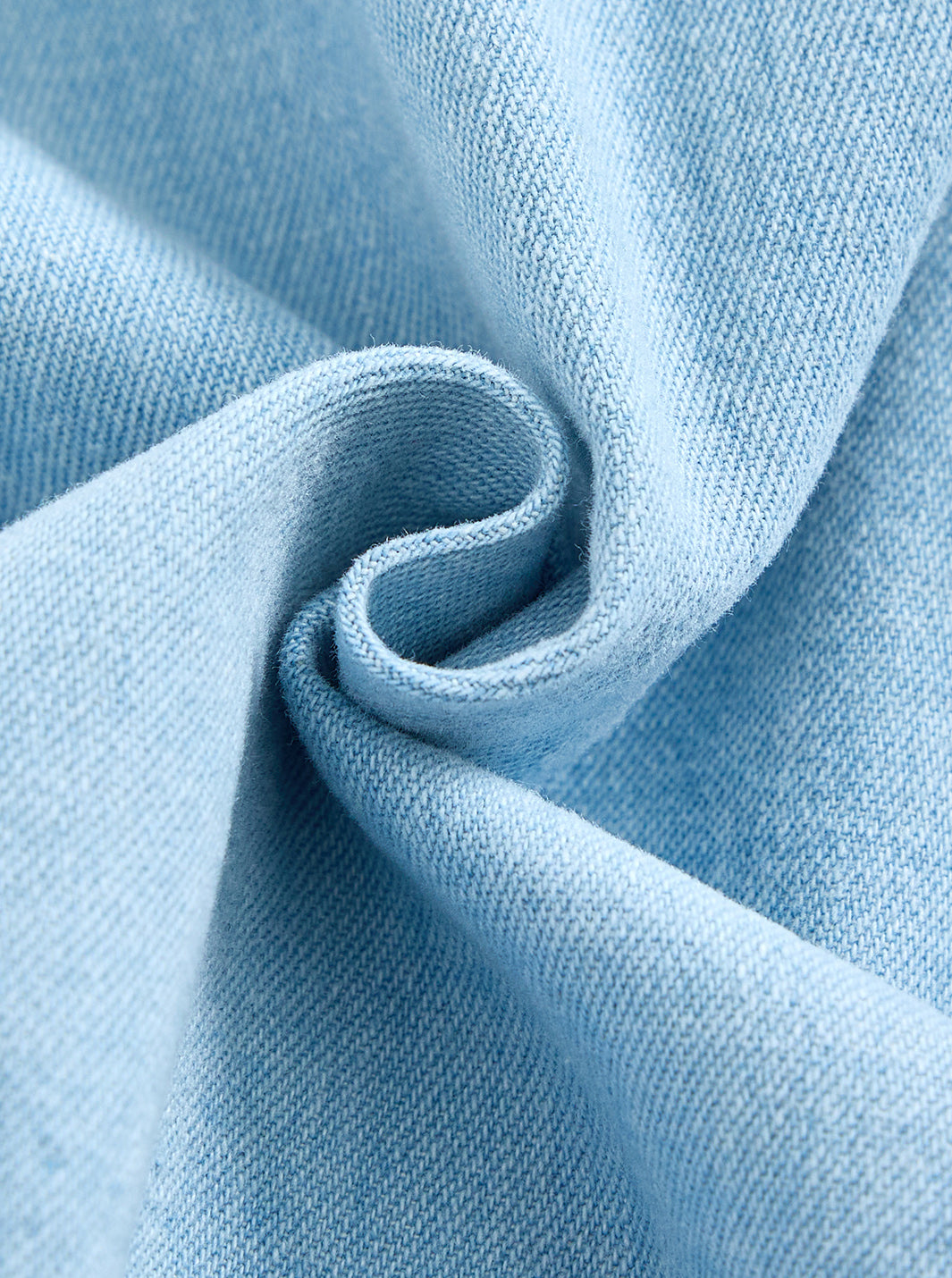 Baby Denim Trim Romper - Pale Blue Denim