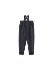 Denim Rib Cuff Trim Overall - Black Denim