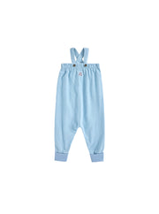 Denim Rib Cuff Trim Overall - Pale Blue Denim