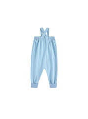 Denim Rib Cuff Trim Overall - Pale Blue Denim