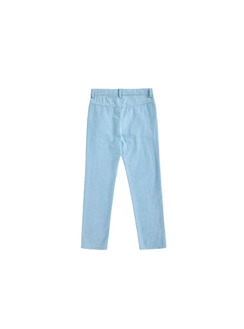 Denim Long Trim Pants - Pale Blue Denim